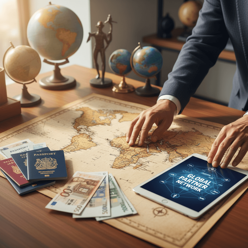 Strategic planning with a world map and analysis tools